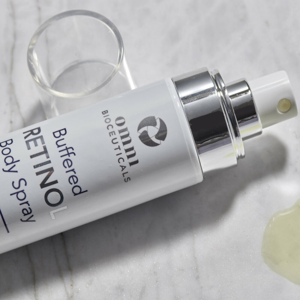 Omni Bioceuticals medical grade luxury skincare for men and woman buffered retinol body spray